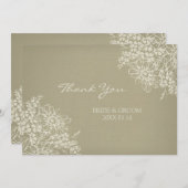 結婚式のサンキューカードのヴィンテージの花柄 サンキューカード (正面/裏面)