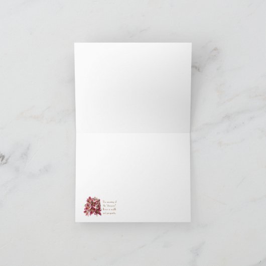 結婚式のサンキューカードの占星家の花柄 サンキューカード (内部)