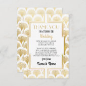 結婚式のサンキューカードの婚約のアールデコのパーティー サンキューカード (正面/裏面)