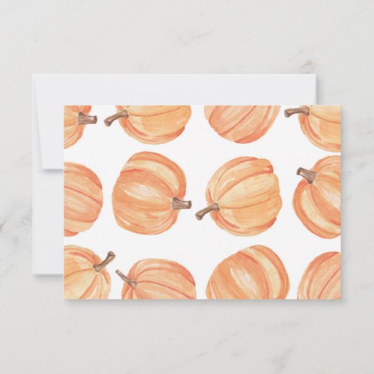 結婚式のサンキューカードの婚約のカボチャ秋 招待状 (裏面)