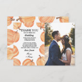 結婚式のサンキューカードの婚約のカボチャ秋 招待状 (正面/裏面)