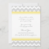 結婚式のサンキューカードの黄色の灰色シェブロン サンキューカード (裏面)