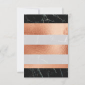 結婚式のサンキューカードの黒の大理石のばら色の金ゴールド サンキューカード (裏面)