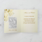 結婚式のサンキューカード-白クリームのバラ サンキューカード (内部)