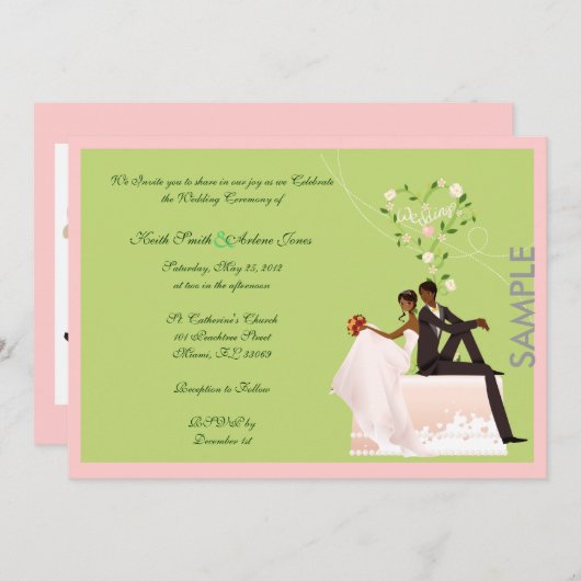 結婚式のサンプル招待 招待状 (正面/裏面)