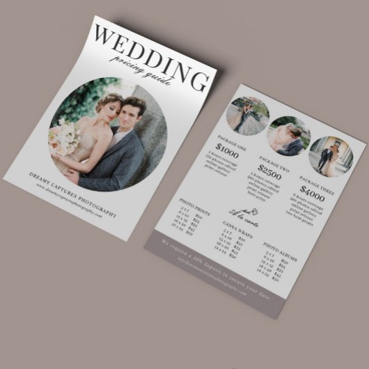 結婚式のサークルフォトプライスシート チラシ
