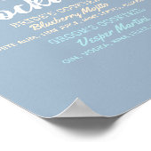 結婚式のシグネチャードリンク メニュー 水彩の多肉植物 ポスター (角)