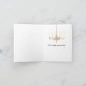 結婚式のシャンデリアの照明のアイボリーの真珠は感謝していしています サンキューカード (内部)