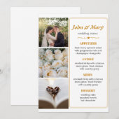 結婚式のシンプルなメニュー（写真付き） 招待状 (正面/裏面)