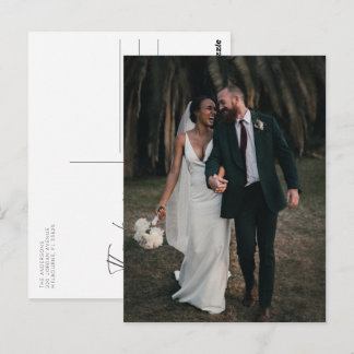 結婚式のシンプルな写真お礼ポストカード ポストカード