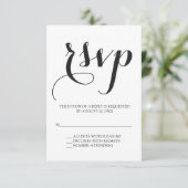 結婚式のシンプルRSVPのスクリプト 出欠カード (スタンド正面)