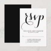 結婚式のシンプルRSVPのスクリプト 出欠カード (正面/裏面)