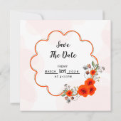 結婚式のスクエア バイフォルド インビテーション カードのモックアップ (裏面)