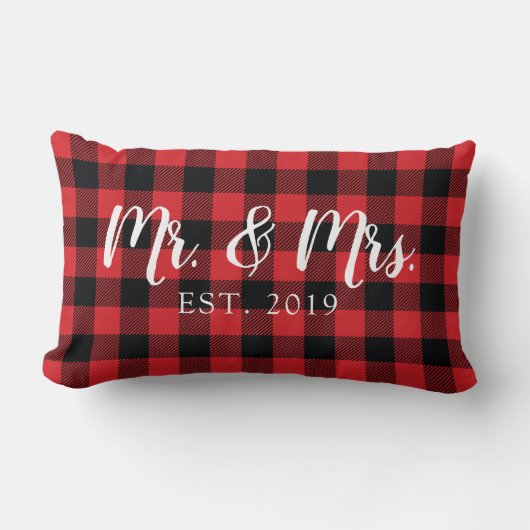 結婚式のスクリプト枕 Mr. and Mrs. ランバークッション (正面)