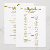 結婚式のスケジュール カクテル - アイコン 結婚式 ウェルカム 招待状 (正面/裏面)