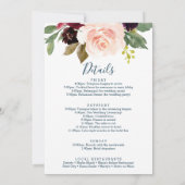 結婚式のスケジュール ホテル歓迎の手紙 - バーガンディ 招待状 (裏面)