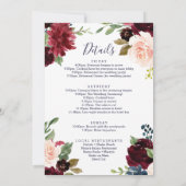 結婚式のスケジュール ホテル ウェルカムレター - バーガンディ 招待状 (裏面)