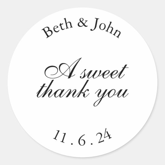 結婚式のステッカー ラウンドシール (正面)