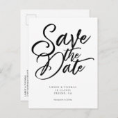 結婚式のスモダンクリプトを作成して日付を保存 案内ポストカード (正面/裏面)