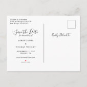 結婚式のスモダンクリプトを作成して日付を保存 案内ポストカード (裏面)