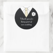 結婚式のスーツは好意のステッカー感謝していしています ラウンドシール (バッグ)