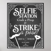 結婚式のセルフィー写真撮影用ボード看板 黒板 ポスター (正面)