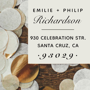 結婚式のタイポグラフィの原稿は差出人住所を示します ラバースタンプ