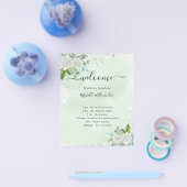 結婚式のタイムライン プログラム フローラル ユーカリ グリーン チラシ (シングル)