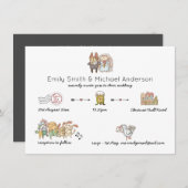 結婚式のタイムライン 招待プログラム 保存日付 アイコン 招待状 (正面/裏面)