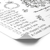 結婚式のダウンロードぬりえアクティビティページ ポスター (角)