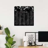 結婚式のダマスクレイアウトチャート ウェディング・レセプション用 ポスター (ホームオフィス)