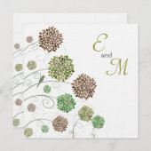 結婚式のダリアの風変わりで名前入りな招待状 招待状 (正面/裏面)