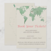 結婚式のチケットを予約しよう、結婚式の時間だよ 招待状 (正面/裏面)