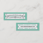 結婚式のチケット-ミント スキニー名刺 (正面/裏面)