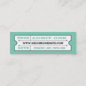 結婚式のチケット-ミント スキニー名刺 (裏面)