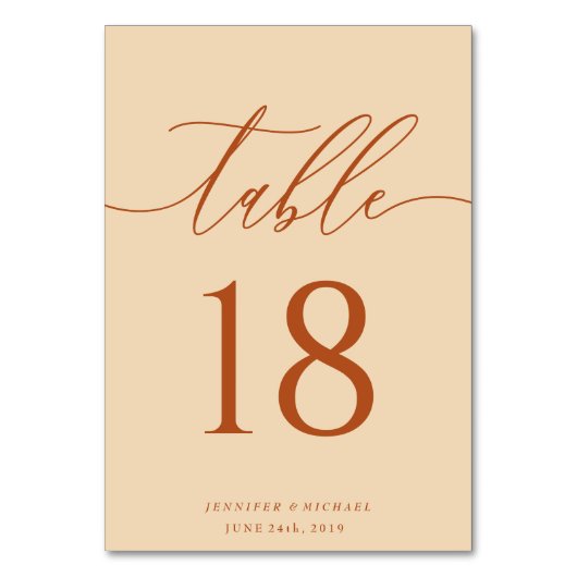 結婚式のテラコッタ着席プラン テーブルナンバー (正面)