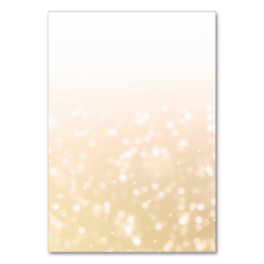 結婚式のテントのプレイスカードの金ゴールドの《写真》ぼけ味の輝きライト テーブルナンバー (裏面)