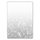 結婚式のテントのプレイスカードの銀製の《写真》ぼけ味の輝きライト テーブルナンバー (裏面)