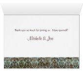 結婚式のテーブルの座席カードダマスク織茶色がかった鋼色 (内部横(下))