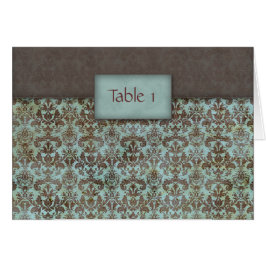 結婚式のテーブルの座席カードダマスク織茶色がかった鋼色