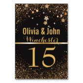 結婚式のテーブルの第|エレガントな金ゴールドのグリッターの星 テーブルナンバー (裏面)