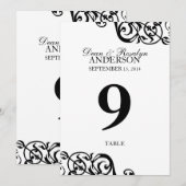 結婚式のテーブルナンバーカード パーティー レセプション モノクロ 招待状 (正面/裏面)