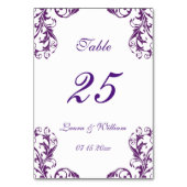 結婚式のテーブル数は|のナスのダマスク織を梳きます テーブルナンバー (裏面)