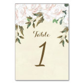 結婚式のテーブル数カードアイボリーの花柄 テーブルナンバー (裏面)