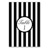 結婚式のテーブル数カードストライプのな白黒 テーブルナンバー (裏面)