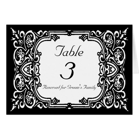 結婚式のテーブル数カード (正面横)