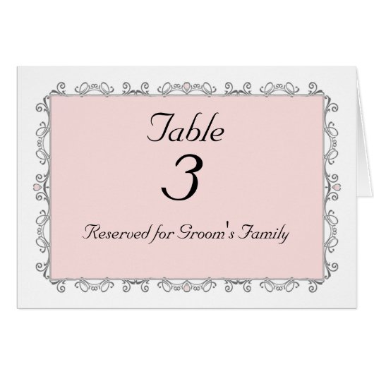 結婚式のテーブル数カード (正面横)