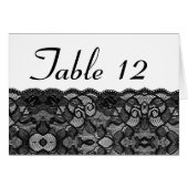 結婚式のテーブル数ヴィンテージの黒のレース (正面横)