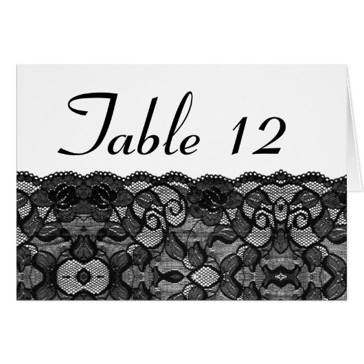 結婚式のテーブル数ヴィンテージの黒のレース (正面横)