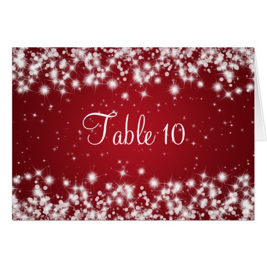 結婚式のテーブル数冬の輝きの赤 (正面横)